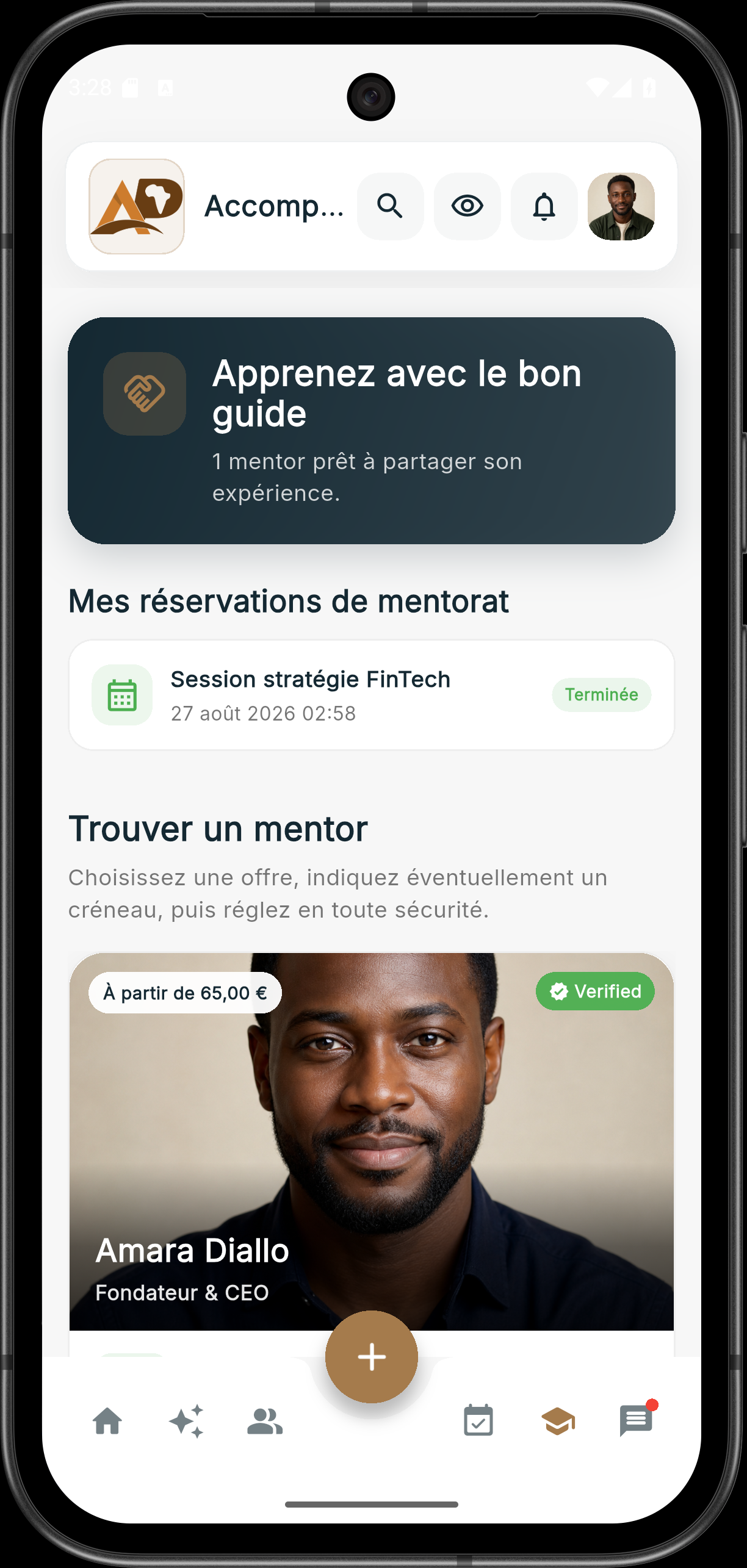 Aperçu de l’espace Expert Mentoring APENGA